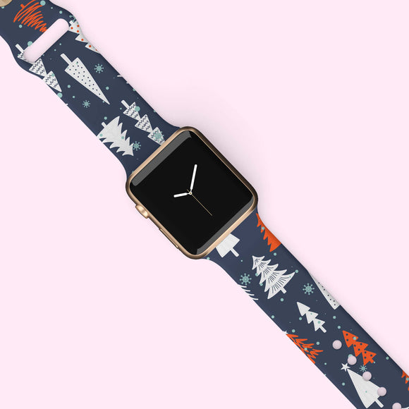 Navy Trees Watch Band