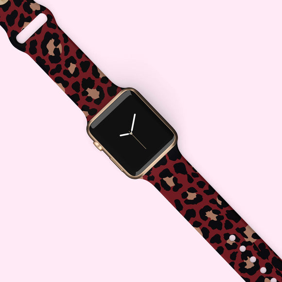 Red Christmas Leopard Watch Band