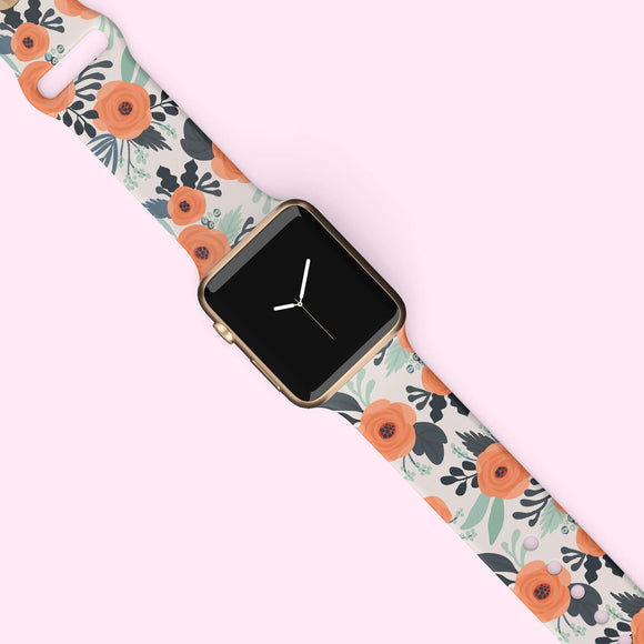 Coral Floral Watch Band