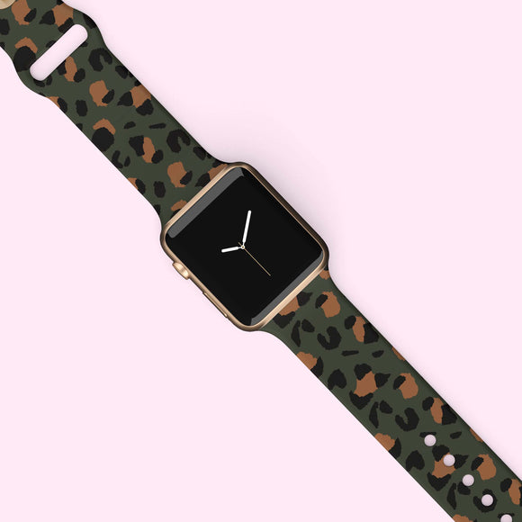 Olive Fall Leopard Watch Band