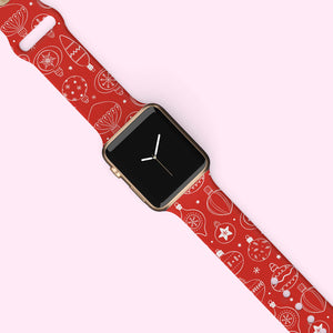 Red Christmas Ornaments Watch Band